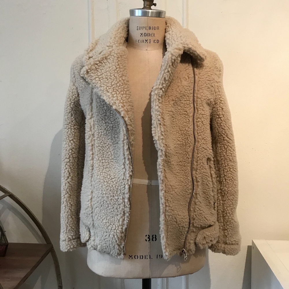 H&M Faux Shearling Moto Jacket